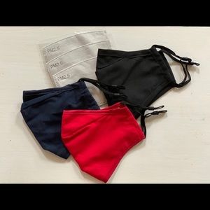 Face masks pack of 3. Includes 3 pm2.5 filters